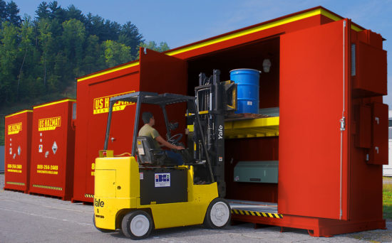 Hazmat Storage Access Doors with Forklift