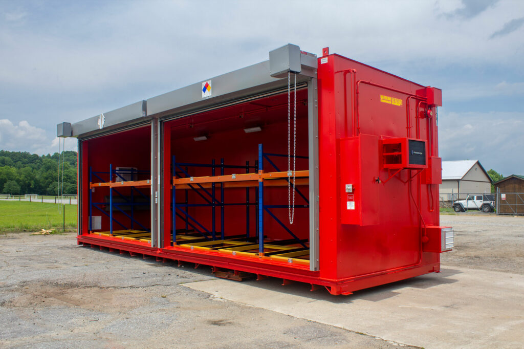 Tote Storage with roll-up doors