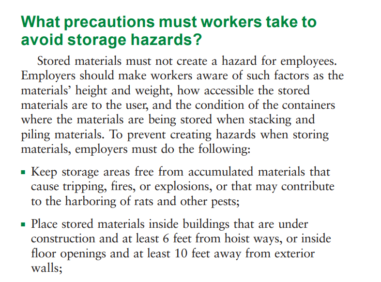 OSHA Chemical Storage Requirements